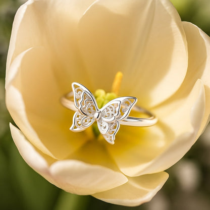 Adjustable Twin Butterfly Ring